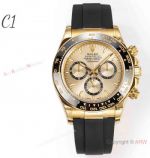 C1 Factory C1 Cal.4131 Rolex Daytona Oysterflex Gold Face Super Replica Watch